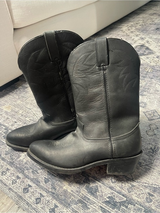 Durango | Men’s Western Oiled Black Leather Cowboy Boot Stitched Pull Tab 9.5EE main image 8